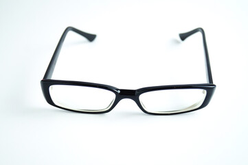 Black Eye Glasses on White background.