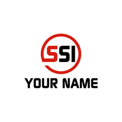 ssi in circle letter shape logo for company