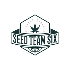 vintage retro with hexagons element marijuana design 