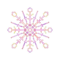 Snowflake color hand drawing graphics