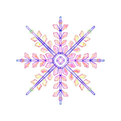 Snowflake color hand drawing graphics