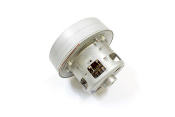 Old Vacuum cleaner motor on white background, isolated.