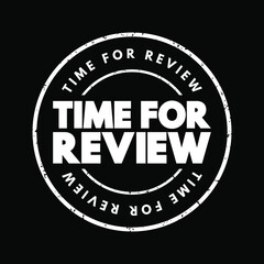 Time For Review text stamp, concept background