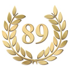 Lauriers or 89 vecteurs en relief sur fond blanc