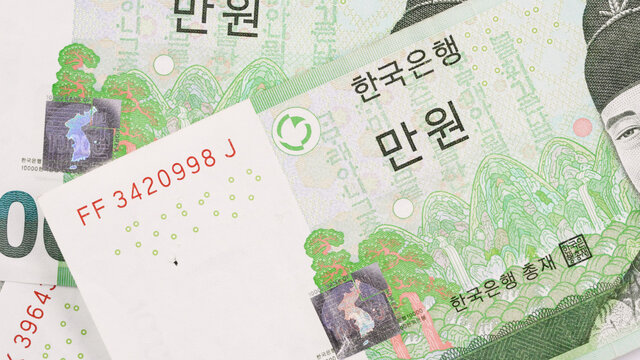 Korean currency bill. 10000 won