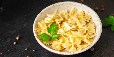 farfalle pasta durum wheat bows form meal snack on the table copy space food background 