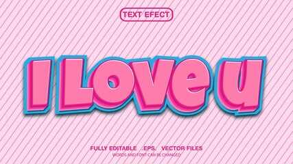 Fototapeta na wymiar editable text effect love theme