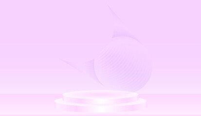 Scene 3d, podium on pink background