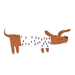 Cute dog on white isolated background. Vector illustration