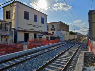 Fototapeta na wymiar San Giorgio a Cremano - Museo Nazionale Ferroviario di Pietrarsa dalla stazione