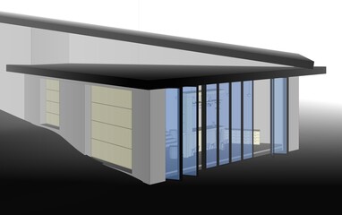 Naklejka premium 3d render of a modern house