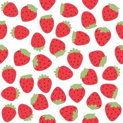 strawberry cartoons pattern design. sweet berry background. The seamless cute vibrant pattern in a girl or baby fashion, Fresh and juicy colorful strawberry fruit in summer. Vector design for fashion.