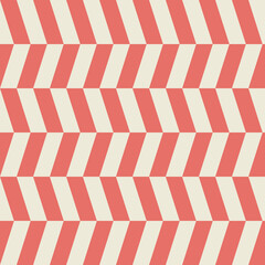 Abstract Horizontal Zigzag Retro Pattern in Beige, and Red Colors. Background for Cards, Textiles, Wrapping Paper