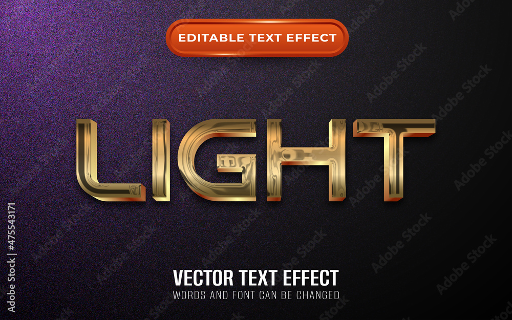 Wall mural light editable text effect