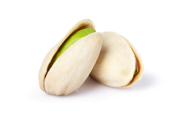 pistachio nuts isolated on white background