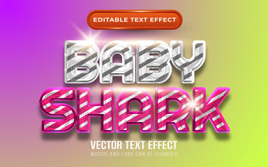 Baby shark editable text effect