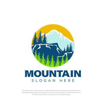 Mountain hill illustration, outdoor adventure.design template,symbol