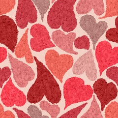 seamless pattern with hearts. decor for valentines day. drawing on textiles, wrapping paper, gift box, decor element