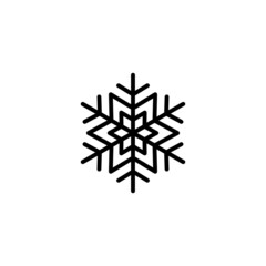 Snowflake icon. New Year and Christmas attribute. Weather element. The symbol of cold, snow, winter and frost. Isolated abstract raster illustration.
