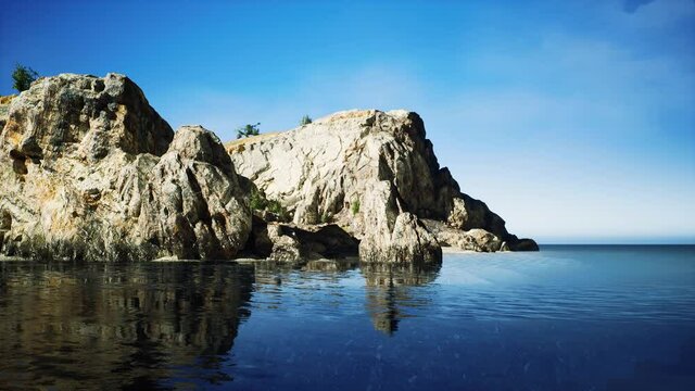 Baltic Sea coast on the rocky island