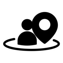 Person Location Flat Icon Isolated On White Background