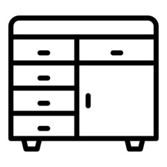 Interior Home Furniture Flat Icon Isolated On White Background