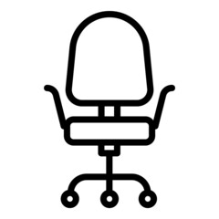 Office Chair Flat Icon Isolated On White Background