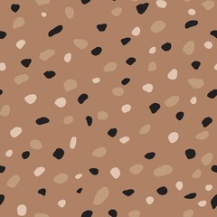 Cute brown seamless pattern. Vector abstract boho texture