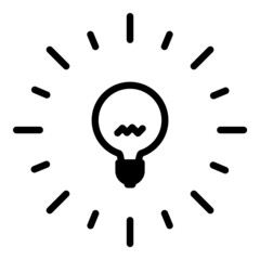 Lighting Bulb Idea Flat Icon Isolated On White Background