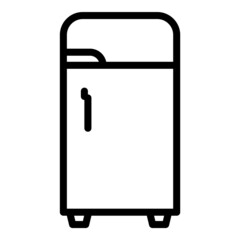 Kitchen Refrigerator Flat Icon Isolated On White Background