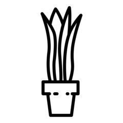 Home Office Plant Flat Icon Isolated On White Background