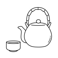 These are traditional makgeolli pots and makgeolli glasses in the past. It's made of pottery.