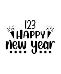 Fototapeta na wymiar Happy New Years SVG Bundle, Hello 2022 Svg, 2021