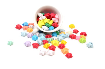 Cup of wishes, origami stars