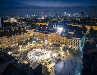 Warszawa - lodowisko na rynku Starego Miasta