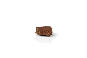 Broken chocolate isolated on white background.