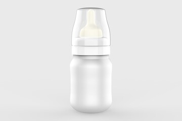 Baby Milk Feeding Bottle with Wide Neck, Anti-Colic for Easy Milk Flow, For Babies and Toddlers. 3d illustration