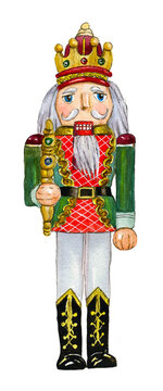 Soldatino, personaggio dello Schiaccianoci isolato su sfondo bianco