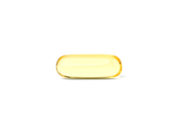 Omega-3 capsule isolated on white background.