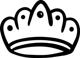 crown hand drawn icon