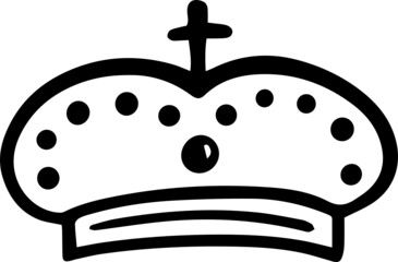 crown hand drawn icon