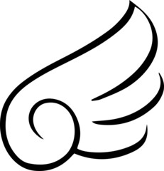 wings hand drawing doodle