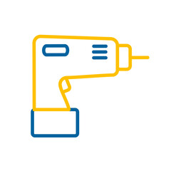 Electric screwdriver vector flat icon. Construction, repair