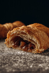 apple pie on a wooden board