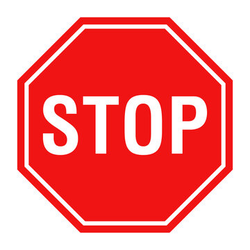 recommend clip art: Octagonal red stop sign isolated on white background. Stop sign vector template.