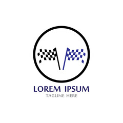 Race flag icon, simple design illustration vector template
