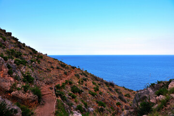 coastal path in the zingaro natural reserve sicily italy
