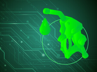 2d illustration fuel  dipper with background 