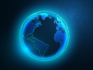 2d illustration globe with background 