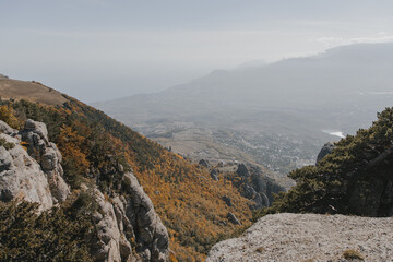 Fototapeta na wymiar Mountains, nature, fog, clouds, landscape